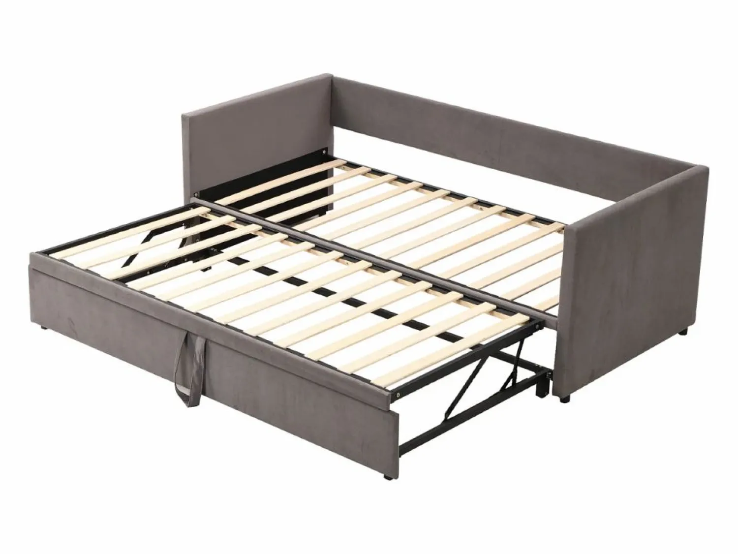 Cama nido 90/180x200 cm - sofá cama tapizado - cama extensible con somier - cama multifunción en tejido de terciopelo agradable para la piel - Cama Nido
