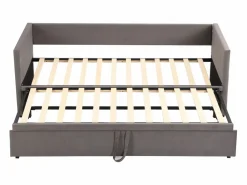 Cama nido 90/180x200 cm - sofá cama tapizado - cama extensible con somier - cama multifunción en tejido de terciopelo agradable para la piel - Cama Nido