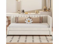 Hot Cama nido 90x200 cm - Sofá cama con respaldo acolchado y somier de láminas - terciopelo Cama Diván|Cama Nido