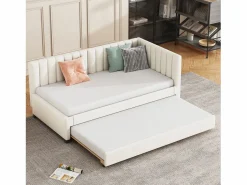 Hot Cama nido 90x200 cm - Sofá cama con respaldo acolchado y somier de láminas - terciopelo Cama Diván|Cama Nido
