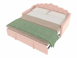 Sale Cama nido 90x200 cm - Sofá convertible con iluminación LED y reposabrazos - terciopelo - sin colchón Cama Nido