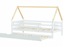 ModernLuxe Cama nido 90x200cm con somier - cama cabina de madera maciza -