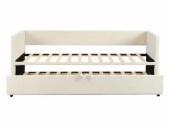 Best Cama nido 90/180x200cm, Sofá cama extensible con somier, estilo escandinavo, terciopelo, Beige