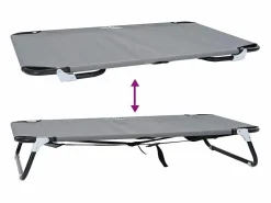 Clicnbuy Cama para perro 90 x 55 x 18 cm Tela Oxford y Acero Gris claro
