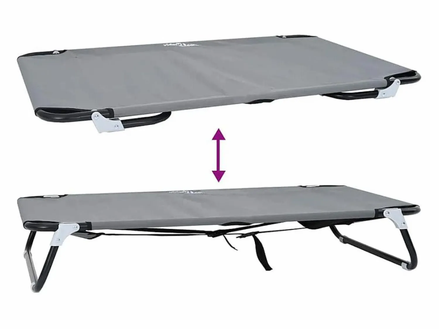 Clicnbuy Cama para perro 90 x 55 x 18 cm Tela Oxford y Acero Gris claro