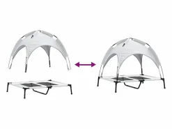 Clicnbuy Cama para perro Gris plata l Acero Plateado