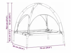 New Cama para perro Marrón m Acero Cama De Animales De Compañía