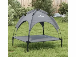Clicnbuy Cama para perros con dosel antracita tela oxford y acero