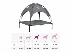 Clicnbuy Cama para perros con dosel antracita tela oxford y acero