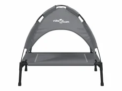 Clicnbuy Cama para perros con dosel antracita tela oxford y acero Gris antracita