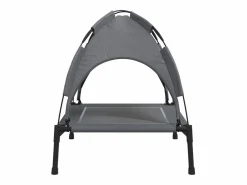 Clicnbuy Cama para perros con dosel antracita tela oxford y acero Gris antracita