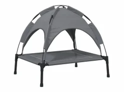 Clicnbuy Cama para perros con dosel antracita tela oxford y acero Gris antracita
