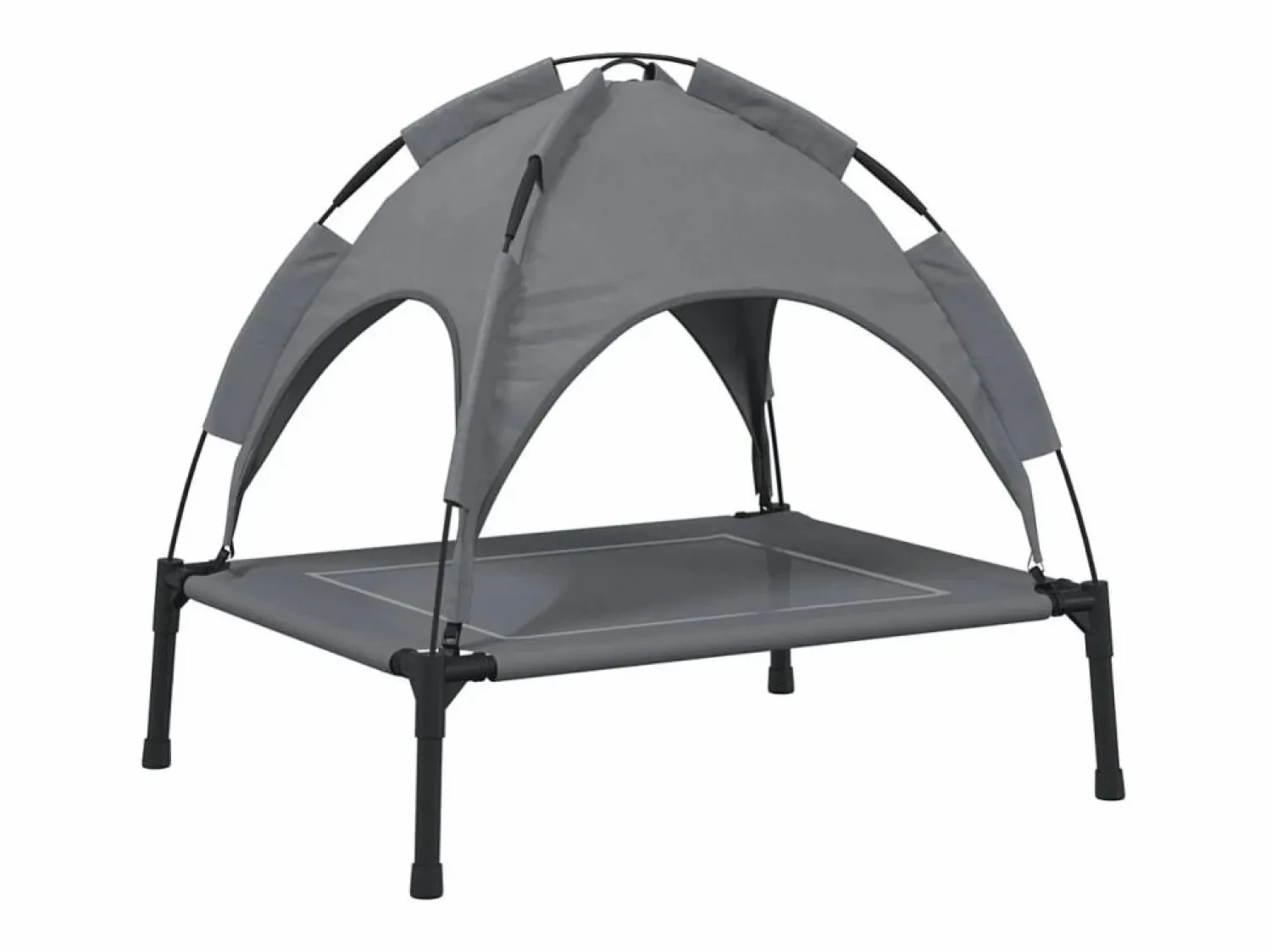 Clicnbuy Cama para perros con dosel antracita tela oxford y acero Gris antracita