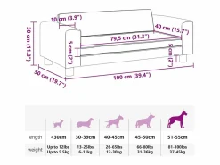 Clearance Cama para perros con extensión terciopelo 100x50x30 cm Cama De Animales De Compañía