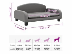 Online Clicnbuy Cama para perros de cuero sintético 70x45x30 cm Gris