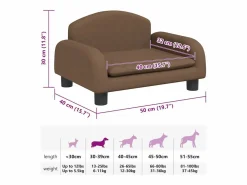 Clicnbuy Cama para perros de tela marrón 50x40x30 cm Marru00f3n