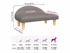 Clicnbuy Cama para perros de tela gris taupe 70x52x30 cm