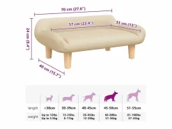 Clicnbuy Cama para perros de tela 70x40x24 cm