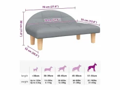 Clicnbuy Cama para perros de tela claro 70x52x30 cm