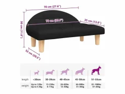 Clearance Clicnbuy Cama para perros de tela negra 70x52x30 cm Negro