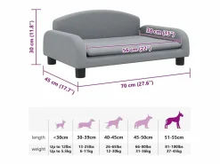 Clearance Cama para perros de tela claro 70x45x30 cm Cama De Animales De Compañía