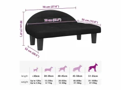 Clicnbuy Cama para perros de terciopelo negra 70x52x30 cm