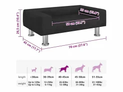 Discount Clicnbuy Cama para perros de terciopelo negra 70x45x26,5 cm Negro