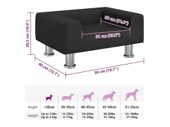 New Clicnbuy Cama para perros de terciopelo negra 50x40x26,5 cm Negro