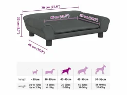 Sale Clicnbuy Cama para perros de terciopelo oscuro 70x48x22 cm Gris