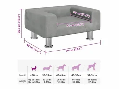 Best Cama para perros de terciopelo claro 50x40x26,5 cm Cama De Animales De Compañía