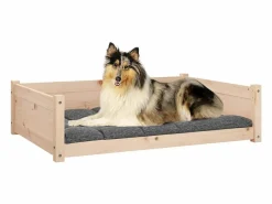 Clearance Clicnbuy Cama para perros madera maciza de pino 95,5x65,5x28 cm Marru00f3n