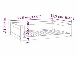 Clearance Clicnbuy Cama para perros madera maciza de pino 95,5x65,5x28 cm Marru00f3n