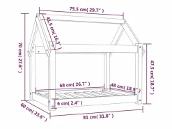 Sale Cama para perros madera maciza de pino 81x60x70 cm Cama De Animales De Compañía