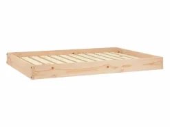 New Clicnbuy Cama para perros madera maciza de pino 101,5x74x9 cm Marru00f3n