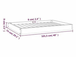 New Clicnbuy Cama para perros madera maciza de pino 101,5x74x9 cm Marru00f3n