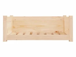 Clicnbuy Cama para perros madera maciza de pino 75,5x55,5x28 cm