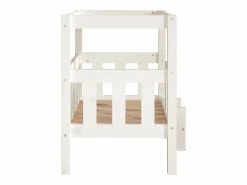 Clearance Clicnbuy Cama para perros madera maciza de pino 65,5x50,5x70 cm Blanco