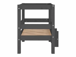 New Clicnbuy Cama para perros madera maciza de pino 55,5x53,5x60 cm Gris