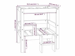 New Clicnbuy Cama para perros madera maciza de pino 55,5x53,5x60 cm Gris