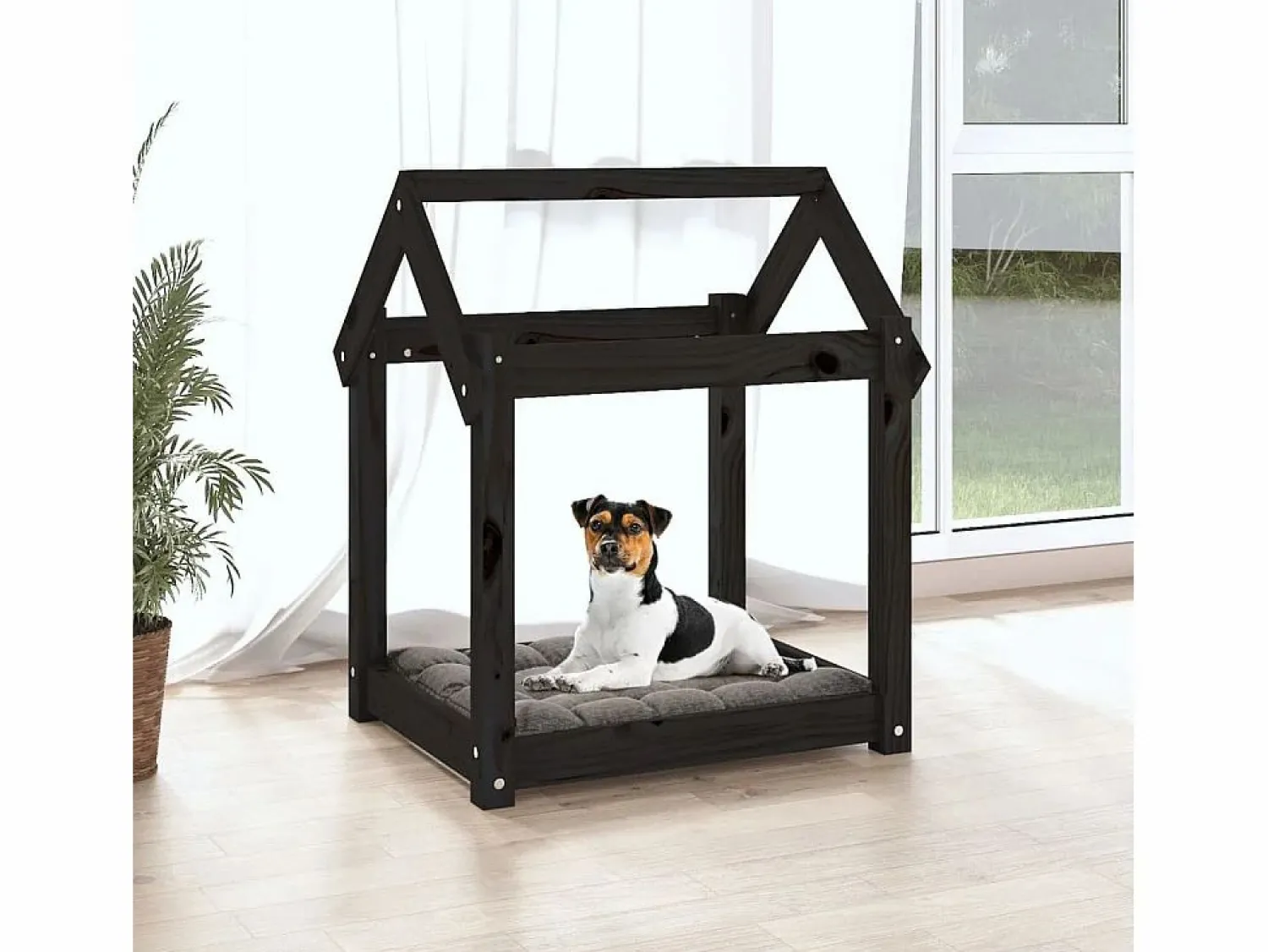 Discount Cama para perros madera maciza de pino 61x50x70 cm Cama De Animales De Compañía