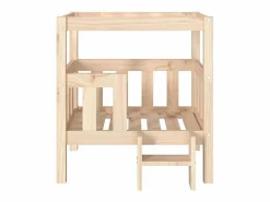 Clicnbuy Cama para perros madera maciza de pino 65,5x50,5x70 cm