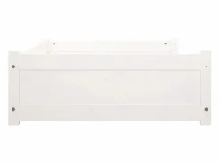 Clicnbuy Cama para perros madera maciza de pino 105,5x75,5x28 cm Blanco
