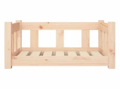 New Clicnbuy Cama para perros madera maciza de pino 65,5x50,5x28 cm Marru00f3n