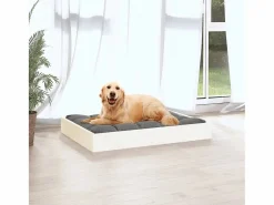 Clicnbuy Cama para perros madera maciza de pino 71,5x54x9 cm