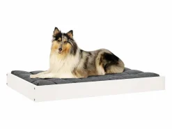 Sale Clicnbuy Cama para perros madera maciza de pino 91,5x64x9 cm Blanco