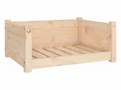 New Clicnbuy Cama para perros 65,5x50,5x28 cm de madera maciza de pino Marru00f3n