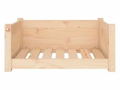 New Clicnbuy Cama para perros 65,5x50,5x28 cm de madera maciza de pino Marru00f3n