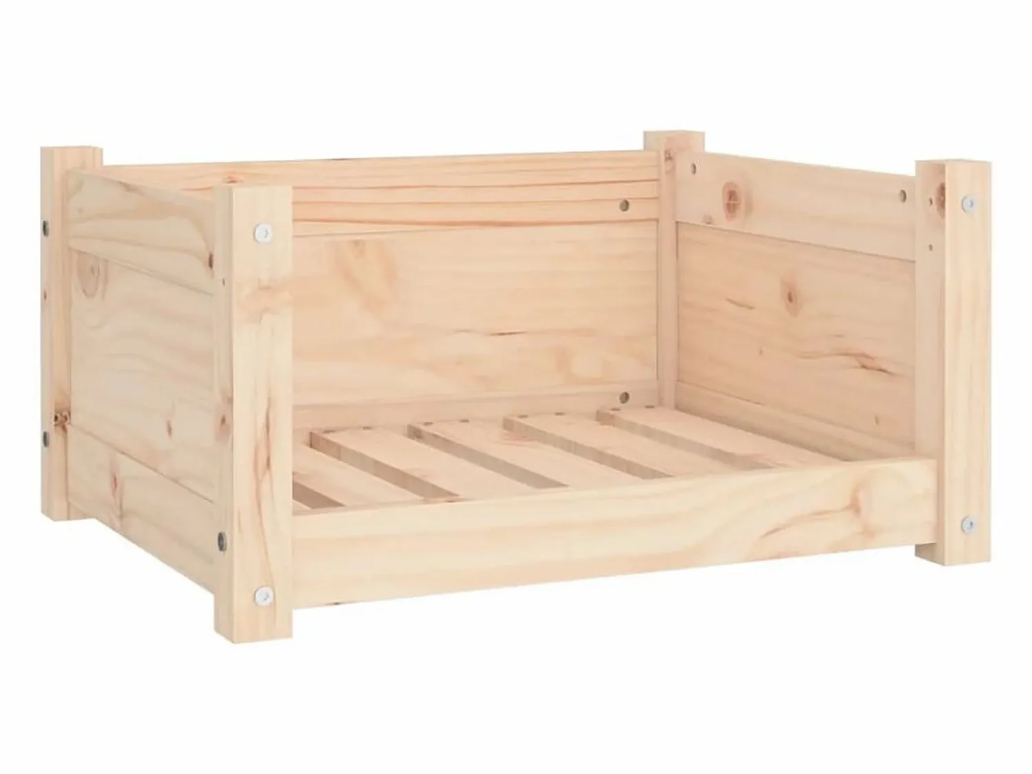 Clicnbuy Cama para perros 55,5x45,5x28 cm de madera maciza de pino