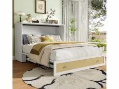 ModernLuxe Cama plegable 140×200 cm - con toma USB y enchufe - (colchón no incluido)