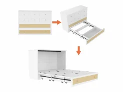 ModernLuxe Cama plegable 140×200 cm - con toma USB y enchufe - (colchón no incluido)